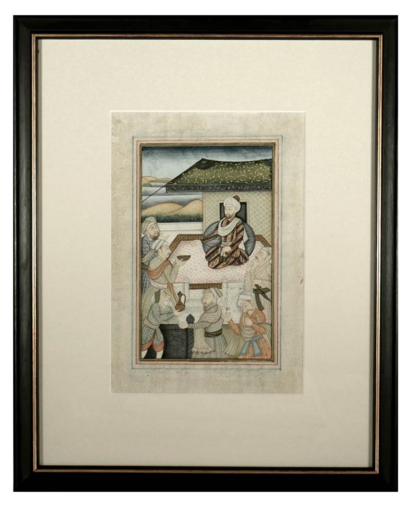 19th Century Islamic Mughal Miniature Painting, Darbar